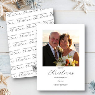 Cartes Pour Fêtes Annuelles Premier Noël Photo Carré Simple de M. et Mme