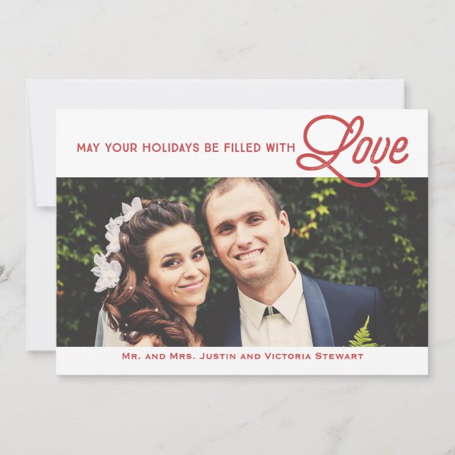 Cartes Pour Fêtes Annuelles Premier Noël Rempli Avec Love Photo (Devant)