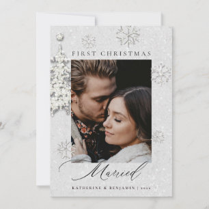 Cartes Pour Fêtes Annuelles Premier Noël Rhinestones Parties scintillant Coupl