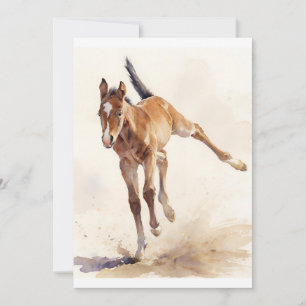 Cartes Pour Fêtes Annuelles Première aquarelle de Gallop