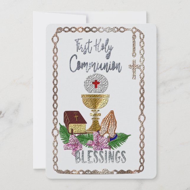 Cartes Pour Fêtes Annuelles Première communion  (Devant)