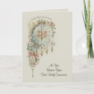 Cartes Pour Fêtes Annuelles Première communion catholique traditionnelle
