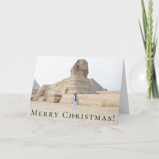 Cartes Pour Fêtes Annuelles Première Dame Melania Trump Egypte Sphinx Noël (Devant)