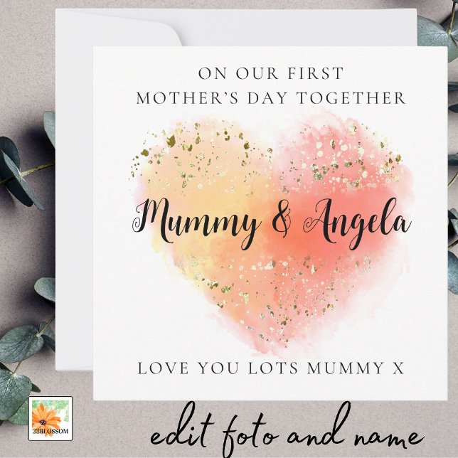 Cartes Pour Fêtes Annuelles Première Fête des Mères Meilleurs Amis Gold coeur  (Créateur téléchargé)