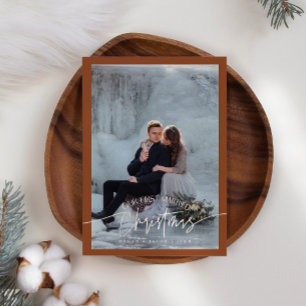 Cartes Pour Fêtes Annuelles Première Mariée Noël Nouvelle Photo Terracotta