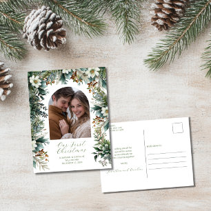 Cartes Pour Fêtes Annuelles Première Noël Elégante Arc de verdure photo