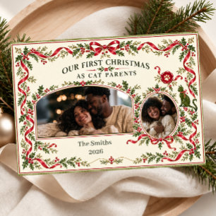 Cartes Pour Fêtes Annuelles Première Noël en tant que parents de chat Photo
