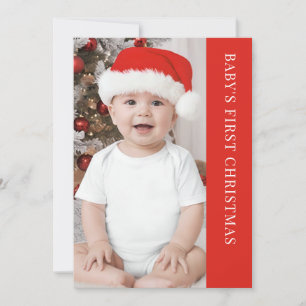 Cartes Pour Fêtes Annuelles Première photo de Noël classique de bébé