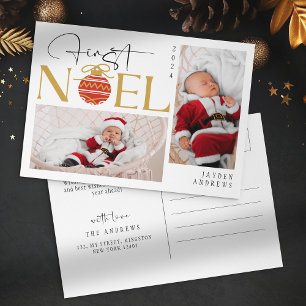 Cartes Pour Fêtes Annuelles Première photo de Noël de bébé minimaliste
