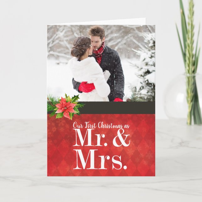 Cartes Pour Fêtes Annuelles Première photo de Noël de couple (Devant)