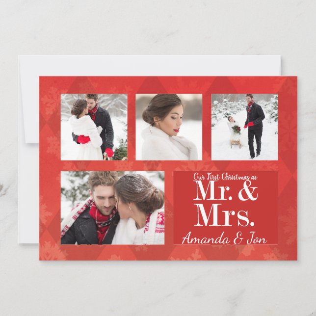 Cartes Pour Fêtes Annuelles Première photo de Noël de couple (Devant)