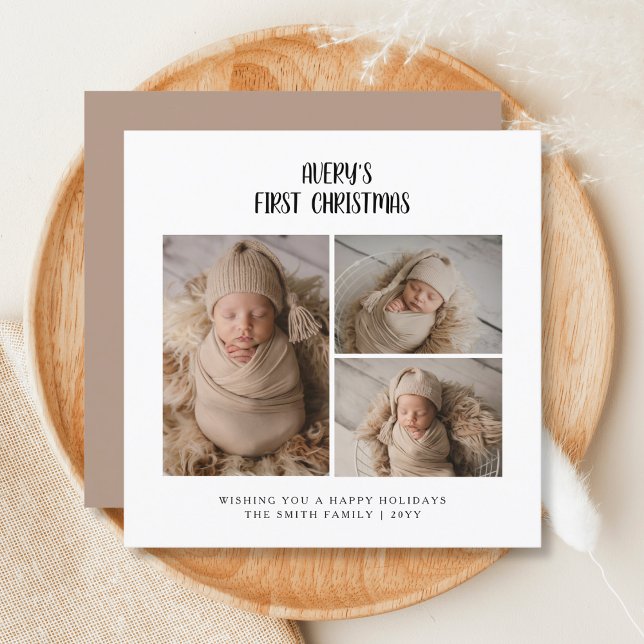 Cartes Pour Fêtes Annuelles Première photo de Noël de l'élégant bébé (Créateur téléchargé)
