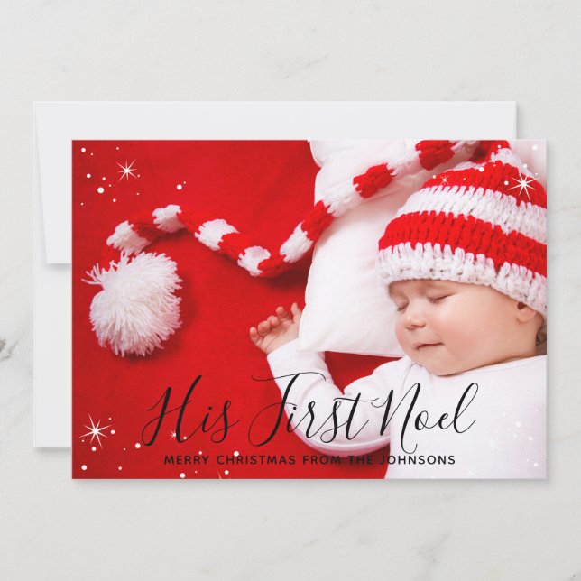 Cartes Pour Fêtes Annuelles Première photo de Noël de Noel Baby (Devant)