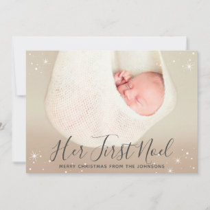Cartes Pour Fêtes Annuelles Première photo de Noël de son premier Noel Baby