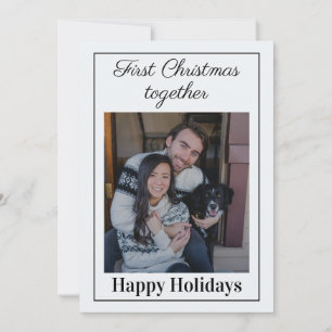 Cartes Pour Fêtes Annuelles Première photo de Noël ensemble avec l'animal de c