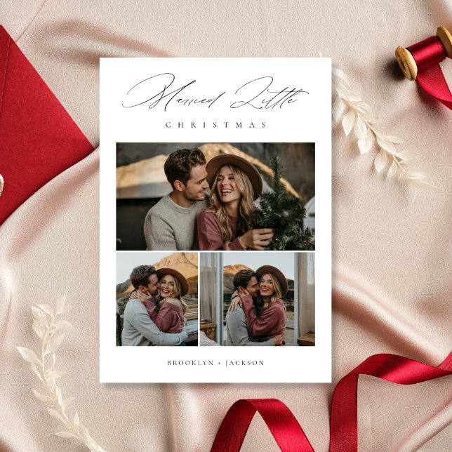 Cartes Pour Fêtes Annuelles Première photo unique de Noël mariée (Créateur téléchargé)