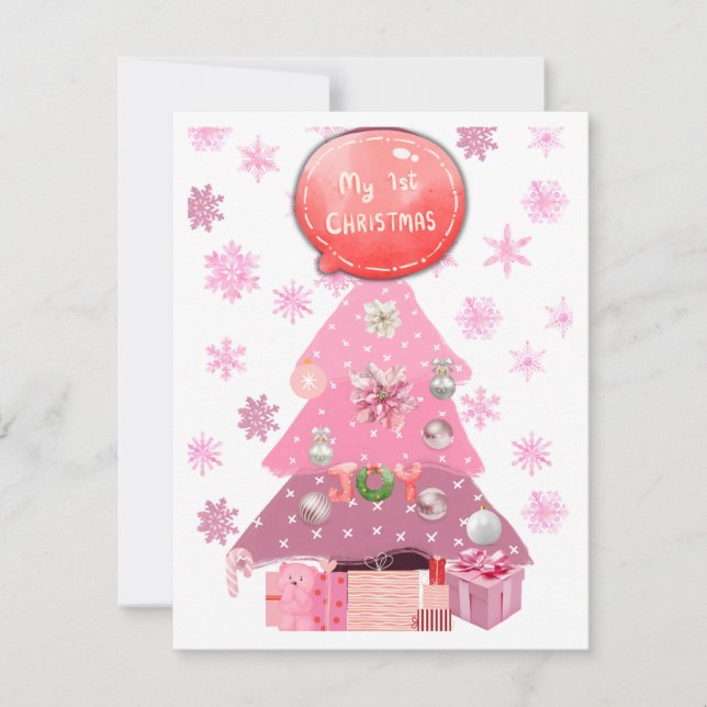 Cartes Pour Fêtes Annuelles Première saison de vacances pour bébé (Devant)