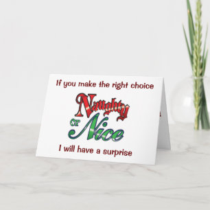 CARTES POUR FÊTES ANNUELLES PRENEZ LA DÉCISION "NAUGHTY OU NICE" CETTE ANNÉE ?