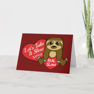 Cartes Pour Fêtes Annuelles Prenez-le Lentement Sloth Saint-Valentin