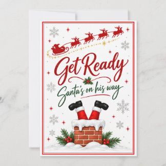 Cartes Pour Fêtes Annuelles Préparez-vous, le Père Noël est en route, c'est dr