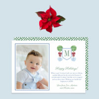 Preppy Monogram Boxwood Joyeux Vacances Photo