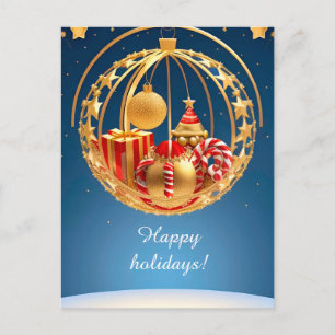 Cartes Pour Fêtes Annuelles Présentation festive de boules de Noël avec des ca