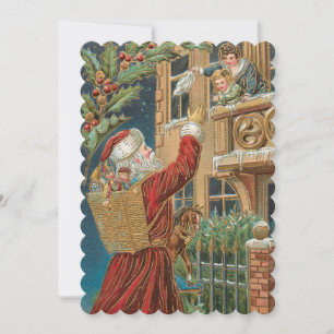 Cartes Pour Fêtes Annuelles Présentations Père Noël vintages