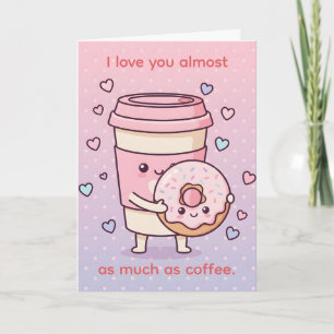 Cartes Pour Fêtes Annuelles Presque plus amoureux que amateur de café pour la 
