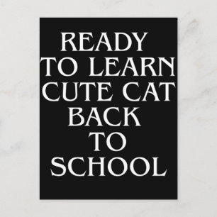 Cartes Pour Fêtes Annuelles Prêt à Apprendre Mignon Chat Retour à l'École
