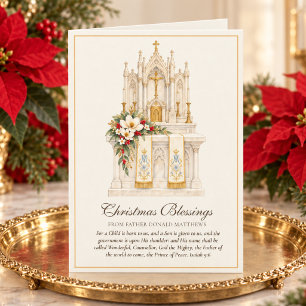 Cartes Pour Fêtes Annuelles Prêtre catholique Autel majeur Vœux de Noël