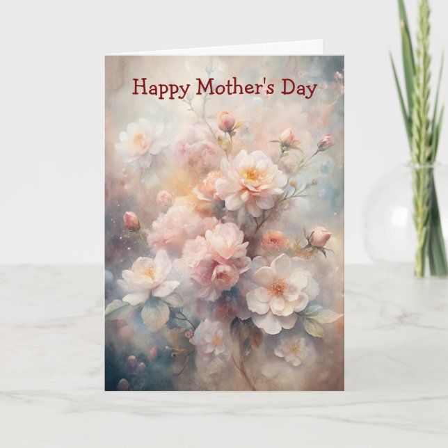 Cartes Pour Fêtes Annuelles Pretty Pink and White Flowers  Mother's Day (Devant)
