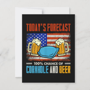 Cartes Pour Fêtes Annuelles Prévision d'aujourd'hui Cornhole Et Bière