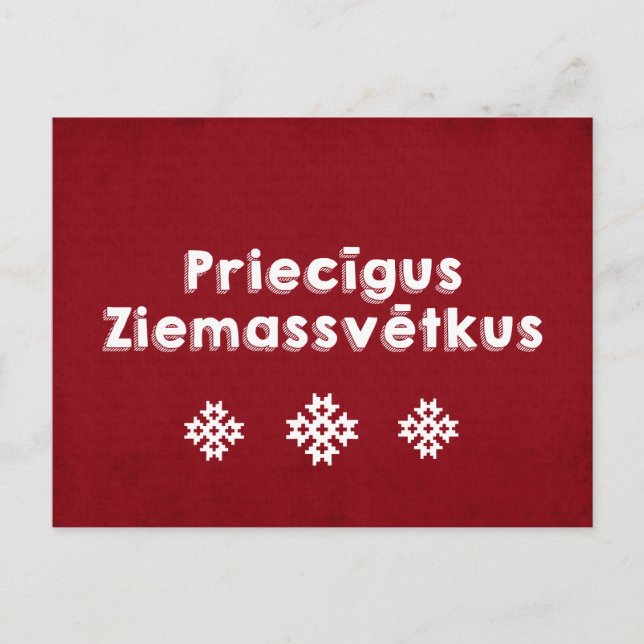 Cartes Pour Fêtes Annuelles Priecīgus Ziemassvētkus Joyeux Noël Letton (Devant)