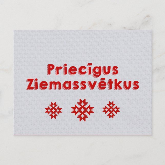 Cartes Pour Fêtes Annuelles Priecīgus Ziemassvētkus Joyeux Noël Letton (Devant)