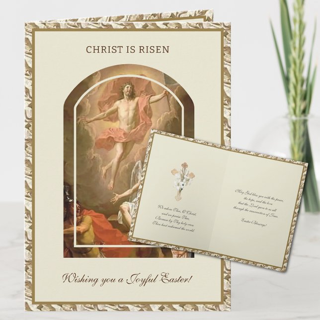 Cartes Pour Fêtes Annuelles Prière catholique de Pâques Résurrection de Jésus (Créateur téléchargé)