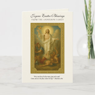 Cartes Pour Fêtes Annuelles Prière de la Résurrection de Jésus à Pâques Écritu