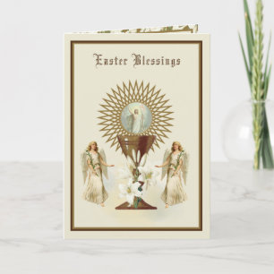 Cartes Pour Fêtes Annuelles Prière de Pâques catholique Résurrection Prêtre Jé