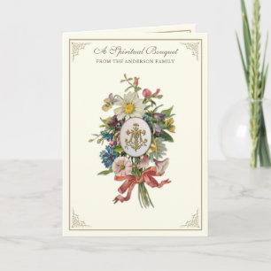 Cartes Pour Fêtes Annuelles Prière spirituelle catholique Bouquet Vierge Marie