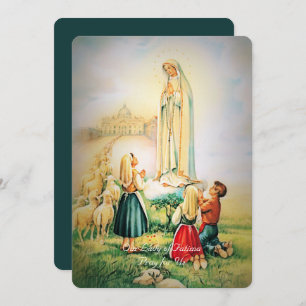 Cartes Pour Fêtes Annuelles Prière trinitaire Notre Dame de Fatima Angel