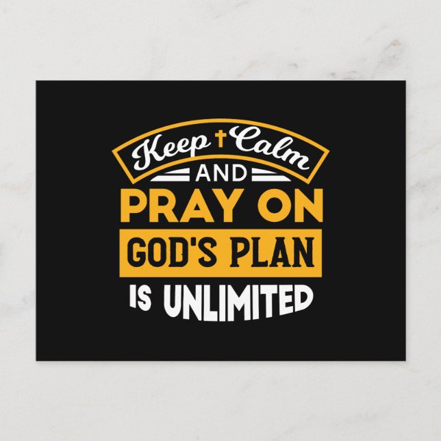Cartes Pour Fêtes Annuelles Priez et faites confiance au plan illimité de Dieu (Devant)