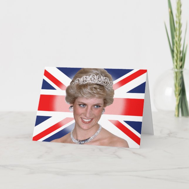 Cartes Pour Fêtes Annuelles Princesse Diana Union Jack (Devant)