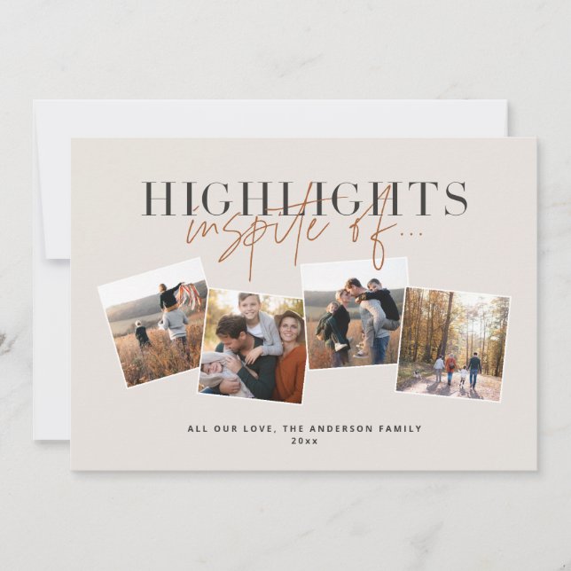 Cartes Pour Fêtes Annuelles Principales caractéristiques de typographie de scr (Devant)