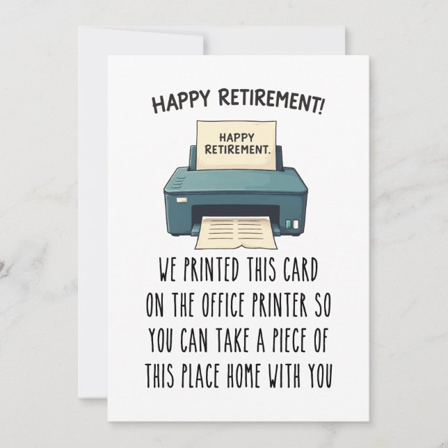 Cartes Pour Fêtes Annuelles Printable Retirement Card, Funny Retirement Gift (Devant)