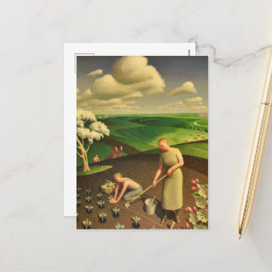 Cartes Pour Fêtes Annuelles Printemps dans le pays par Grant Wood