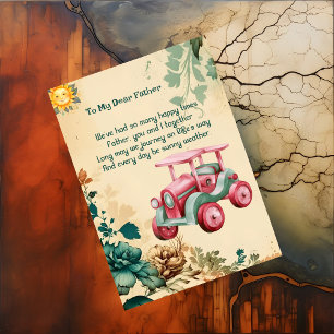 Cartes Pour Fêtes Annuelles Printemps Fête des pères météo ensoleillée Floral 