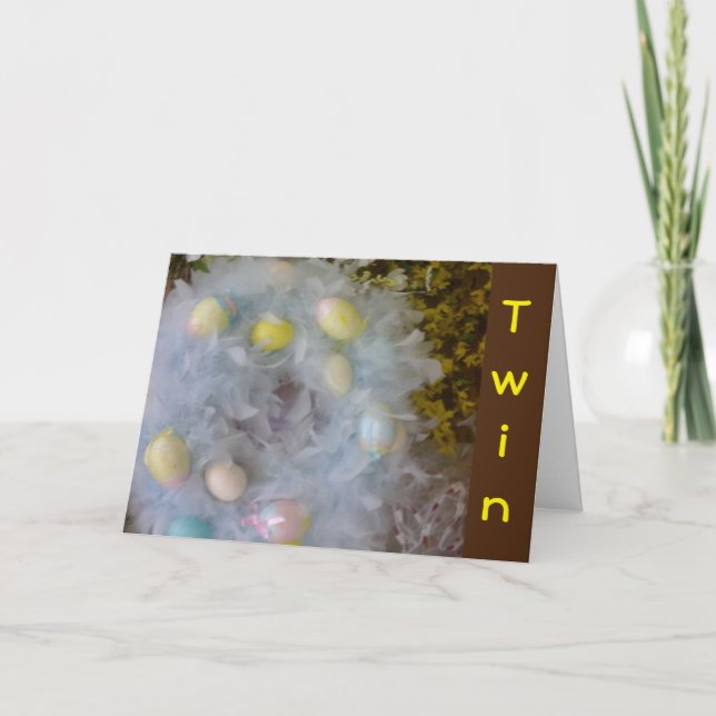 CARTES POUR FÊTES ANNUELLES PRINTEMPS HEUREUX DE PÂQUES AVEC DE JOLIS OEUFS (Devant)