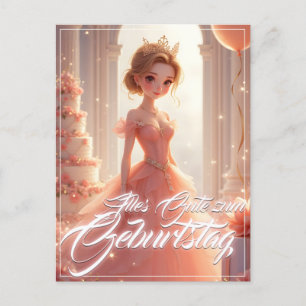 Cartes Pour Fêtes Annuelles Prinzessin zum Geburtstag im rosa Traumkleid
