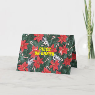 Cartes Pour Fêtes Annuelles Pro morceau d'arme à feu sur Noël de la terre