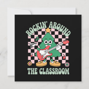 Cartes Pour Fêtes Annuelles Prof chic Xmas Rockin 'Around The Classroom