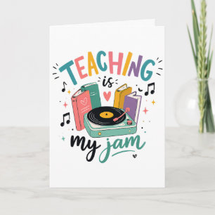 Cartes Pour Fêtes Annuelles Prof Enseignement Rétro Est Mon Jam Disque Vinyle